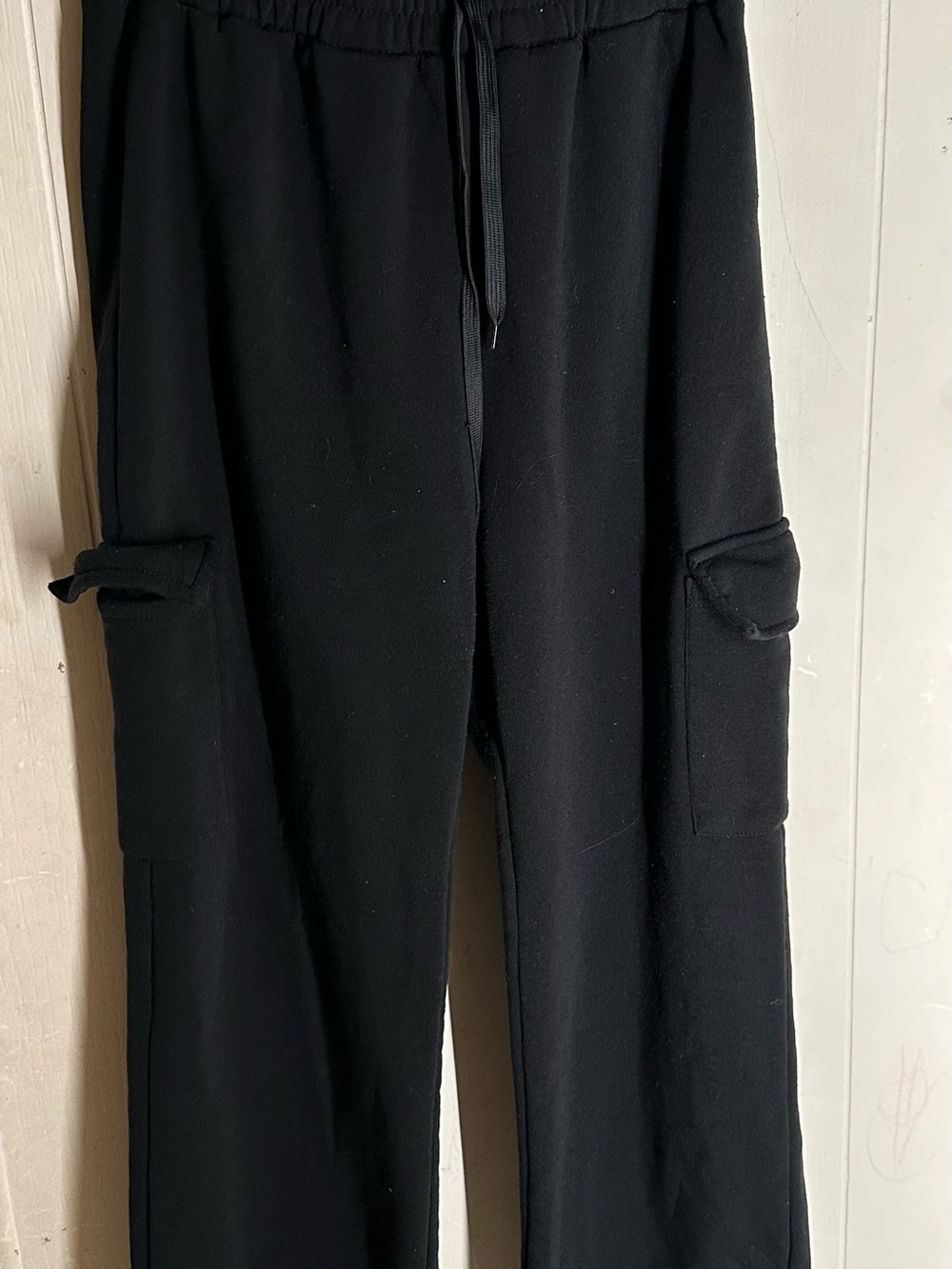 Black Cargo Joggers with Drawstring Waist